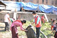 Cleaning and Relief Distribution Program at Bhaktapur